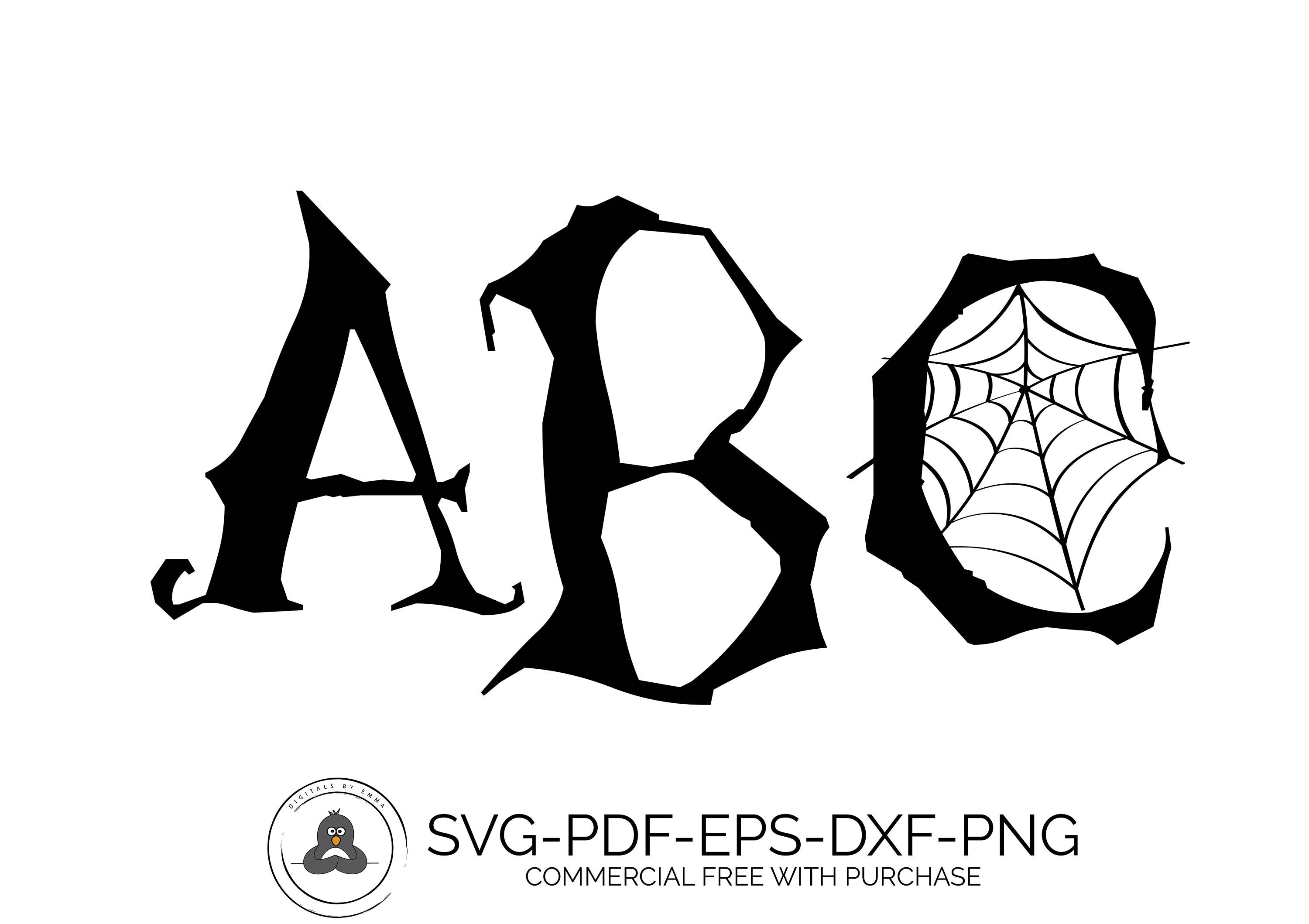 Halloween Font SVG Fonts Monogram Fonts Monogram Font SVG