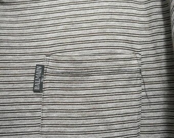 Vintage Pierre Balmain Paris Single Pocket Stripe Striped T-shirt