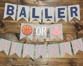 Baller or Ballerina/ Buckets or Bows/ Pink or Blue We Love You/ Gender Reveal/ Baseballs or Bows