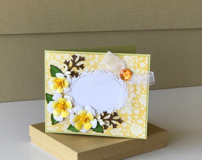 Custom card /3D/Birthday Card/Mother's Day Card/Valentine's Card/Anniversary Card/Wedding Card/Congratulations Card/Yellow/gift card holder