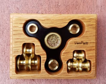 Made in USA Artisan Vanpelt Tripple Fidget Spinner with interchangeable weights and hand made caps