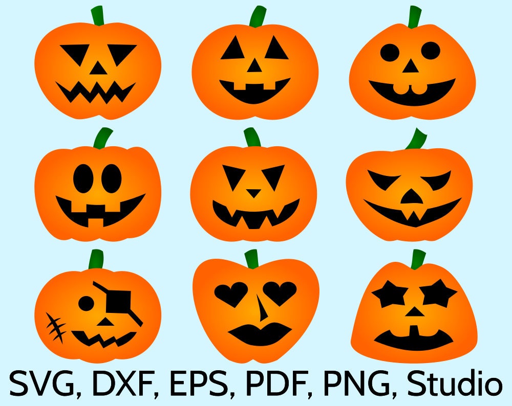 Download 9 Halloween Pumpkins SVG files for Cricut & Silhouette ...