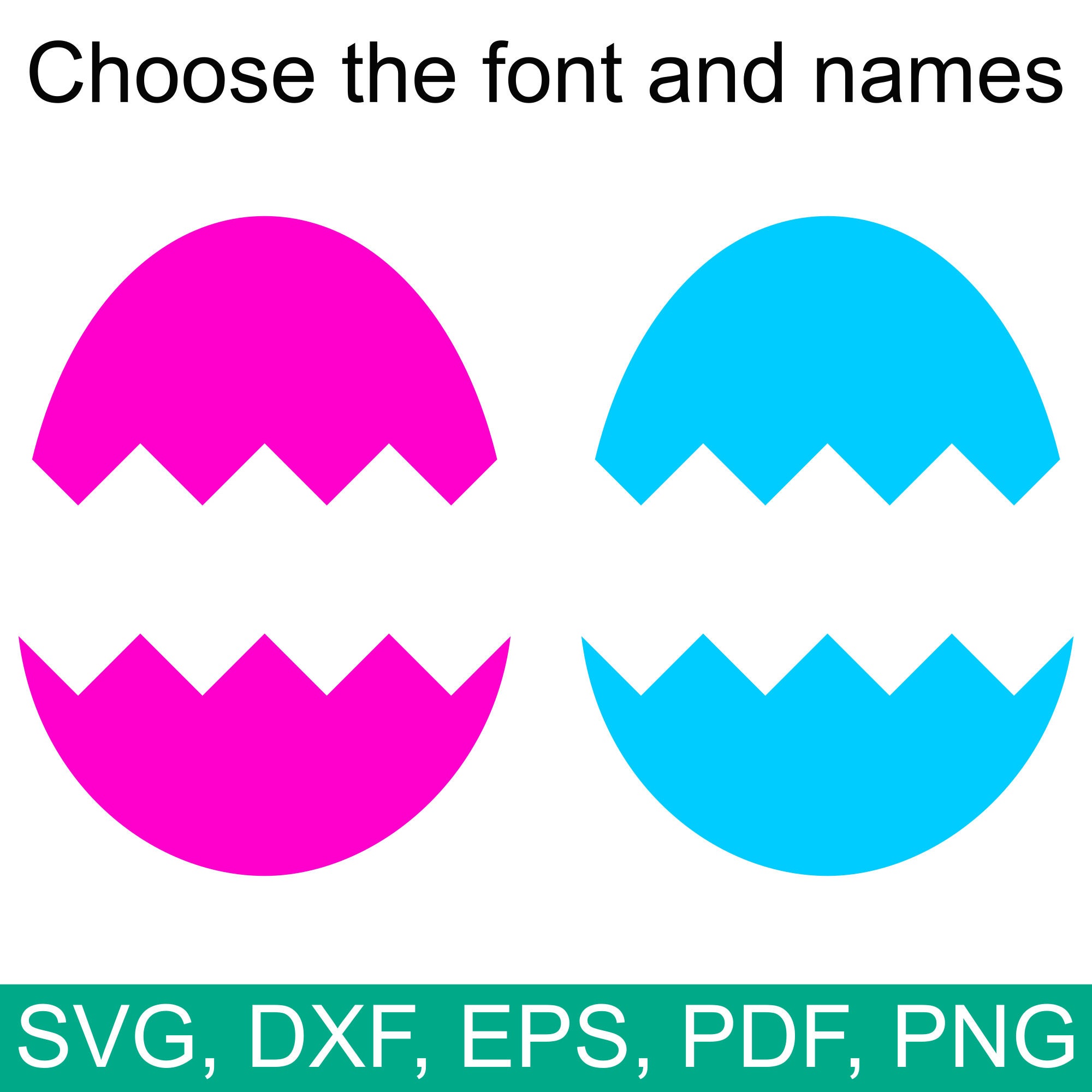 Download Split Easter Egg Monogram Frame SVG, Cracked Easter Egg ...