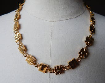 Biche de Bere French Designer Geometric Goldtone Necklace