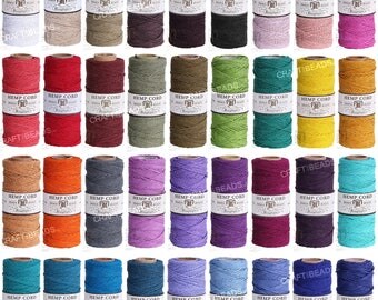 1MM Solid Polished Hemp Twine Hemptique Cord Macrame String Artisan Thread 20lbs - 205ft Spool
