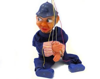 RARE Vintage 1950's 1960's Unusual Vinyl Naughty Policeman Puppet Marionette