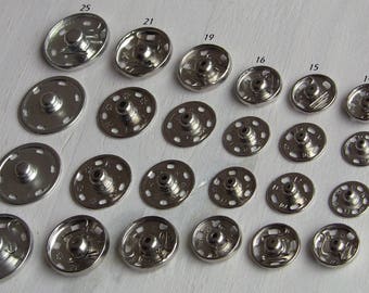 12 big snaps sewing black or nickel with 14/15/16/18/21/25 mm