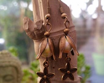 Earrings made of Howlite (8 mm beads)