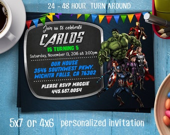 Superhero Invitation, Superhero Avenger Birthday Invitation, Avenger Invitation, Boy Invitation, Birthday Invitation, Invitation