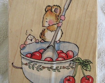 Penny Black wood mounted rubber stamp Cherry Jubilee 1686K Margaret Sherry Collection