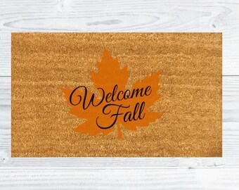 Welcome Fall Doormat / Fall Decor / Coir / Thanksgiving / Front Porch / Personalized / Housewarming / Home Decor / Farmhouse Decor