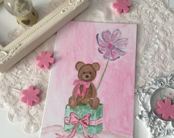 Small painting "Lilirose Pooh" and its gift package