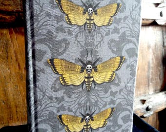 Academic Diary A5, Deathshead Hawkmoth Aug 2017 - Aug 2018, fabric covered, macabre, moth