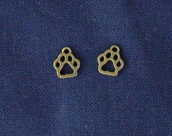 2 charms print dog/cat bronze
