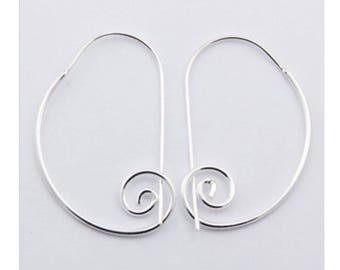 Semi Circle Curved Hoop Earrings