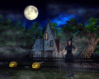 halloween backdrop spooky halloween digital background photoshop backdrop witches house digital backdrop - Halloween Backdrop halloween backdrop spooky halloween digital background photoshop backdrop witches house digital backdrop - Halloween Backdrop