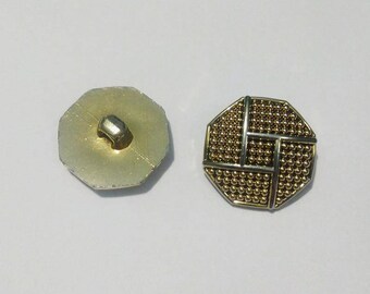 Lot 2 vintage costume, gold buttons, plastic