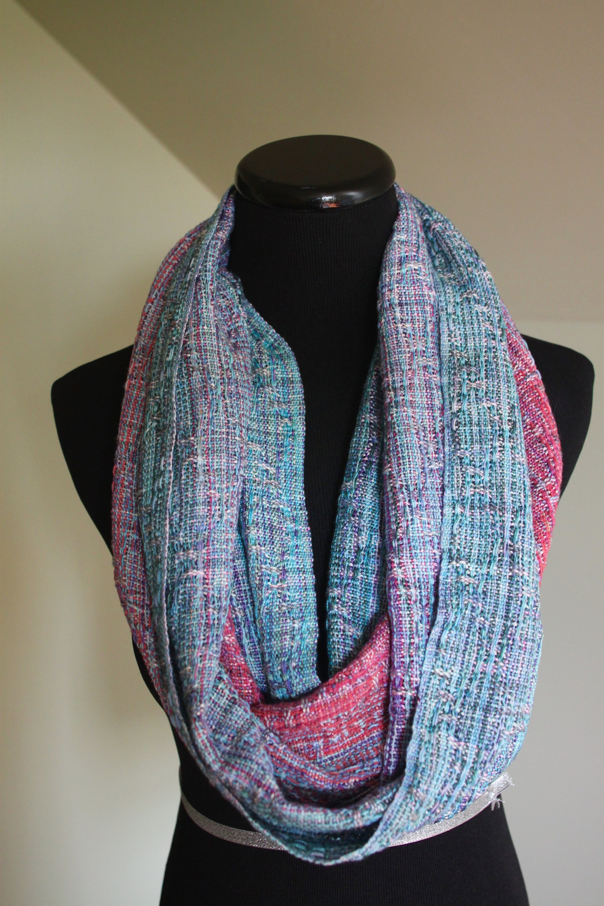 Handwoven Loop Scarf handmade handwoven silk scarf