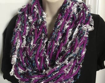 Hand Knit Double Loop Infinity Scarves 21-22