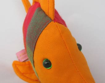 cuddly orange tropical fish and madras birth gift