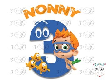 Bubble Guppies Iron On Transfer Design. Bubble Guppies Birthday Shirt Iron On Transfer. DIY Birthday Shirt Transfer. Digital File Only