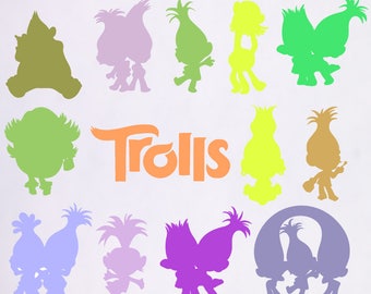 trolls svg, disney svg,, trolls dxf, trolls birthday, trolls birthday svg, trolls silhouette, silouhette art, trolls svg files