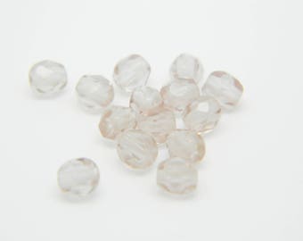 Lot 63 x 4mm pink french Bohemian facet