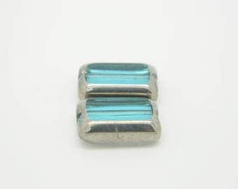 6 x 12mm blue rectangle bead (l631)