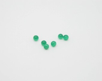 21 x bead round 4mm Green cat's eye (l989)