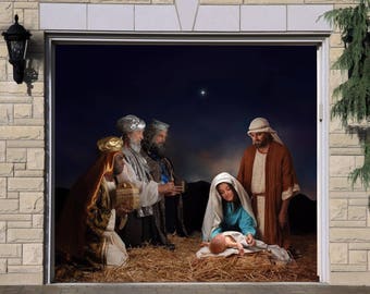 Christmas Garage Door Covers Nativity Scene By Charmyourhome