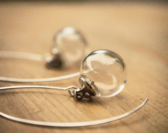 Bubble Earrings, Glass Bubble Earrings, Glass Ball Earrings, Minimalist Earrings, Clear Bubble Earrings, Bridesmaid Gift, Bridal Earrings