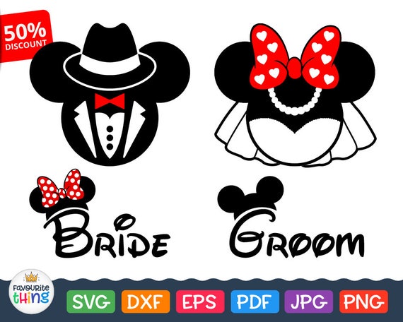 Disney Wedding Svg Files Mickey Mouse Groom Svg Minnie Mouse