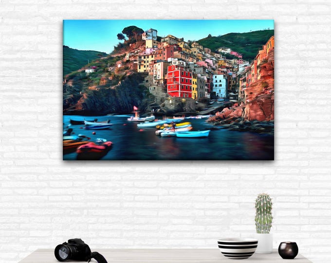 Riomaggiore Italy canvs print, Italy Wall Art, Italy poster, Interior decor, Gift for her, Italy design, Canvas or Art Print, Gift