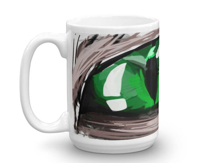 Cat's Eye Mug, Cat's Eye Cup, Cat's Eye Coffee, Green Cat's Eye Coffee Mug
