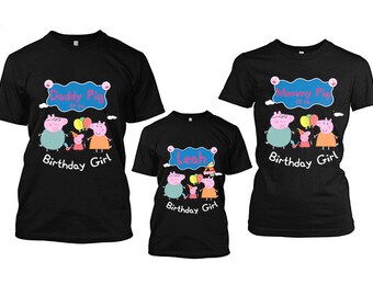 Peppa Pig Birthday Shirt Peppa Pig Custom Shirt Personalized