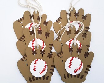 Baseball Glove Tags, Baseball Tags, Baseball Party, Baseball Birthday Tags, Gift Tags, Favor Tags, Goody Bag Tags, Loot Bag Tags