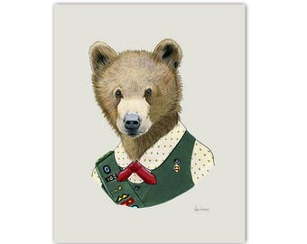 Grizzly Bear art print by Ryan Berkley 8x10