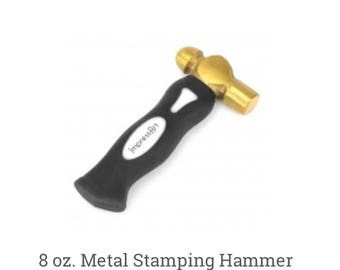 Impress Art Stamping Hammer 8 oz., Jewelry Metal Stamping, Brass Hammer