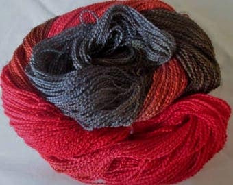 Hand painted Cotton Boucle Yarn - 315 yds. SIENNA