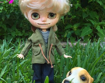 Custom Blythe Dolls For Sale by Custom Blythe Doll Alfie customized Favtory Blythe Boy Art Doll One of a Kind..