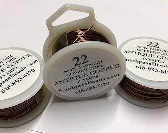 22 gauge Antique Copper Craft Wire 15 yards Made in USA