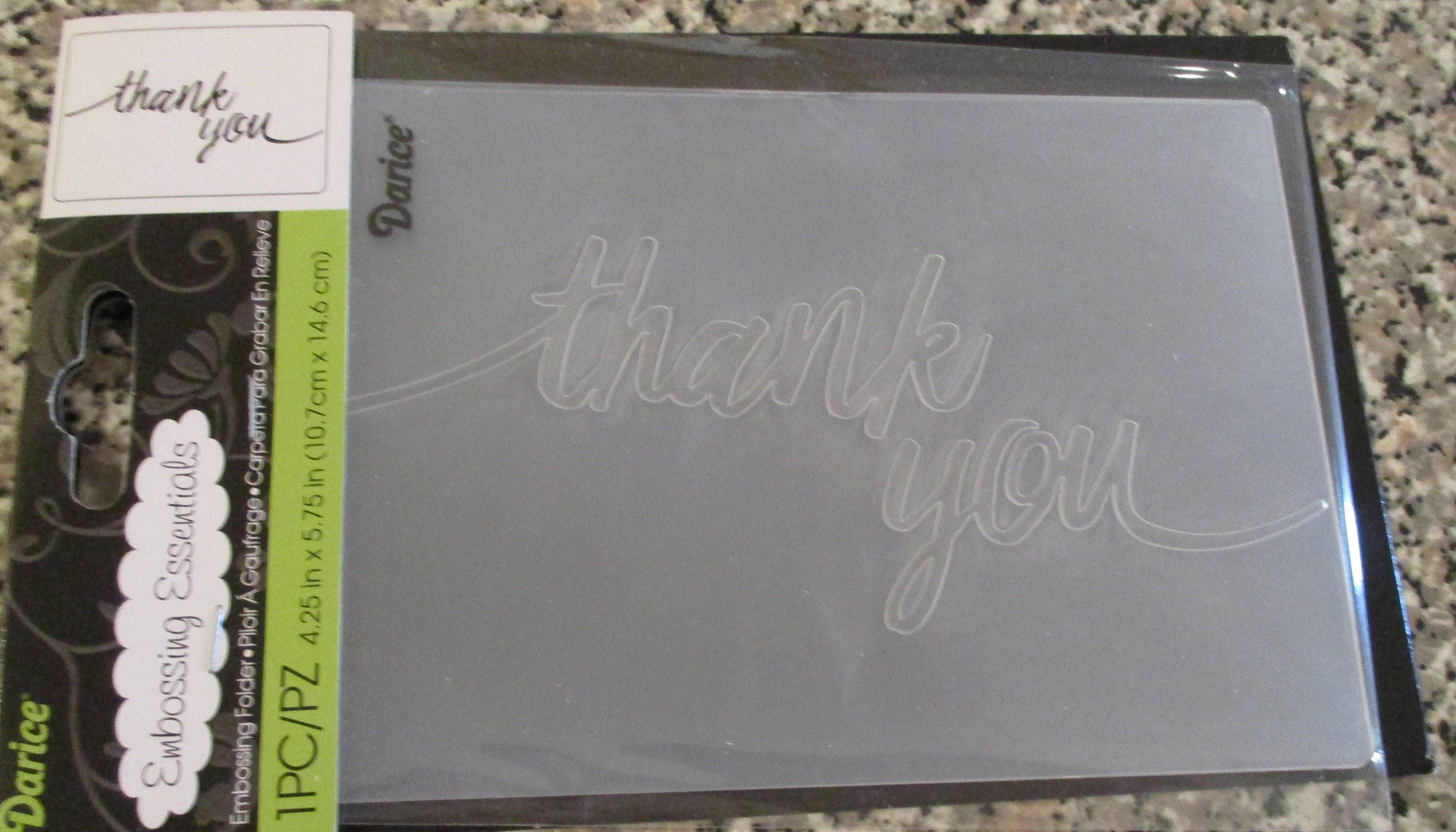 Darice Embossing Essentials Embossing Folder Thank You