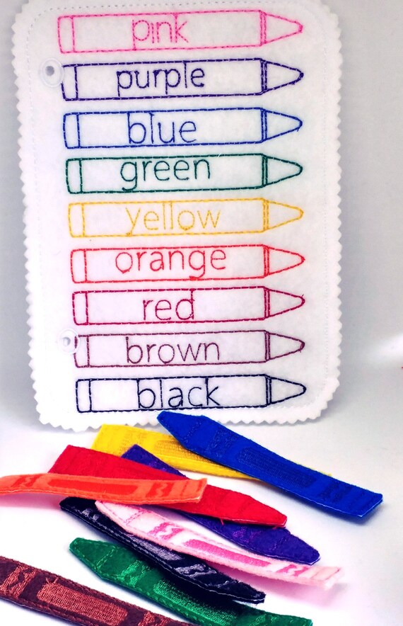 Felt quiet book - Toddler quiet book - Quiet book page - Toddler busy book - Busy book page - Felt busy book - Crayon match #QB19 Il_570xn