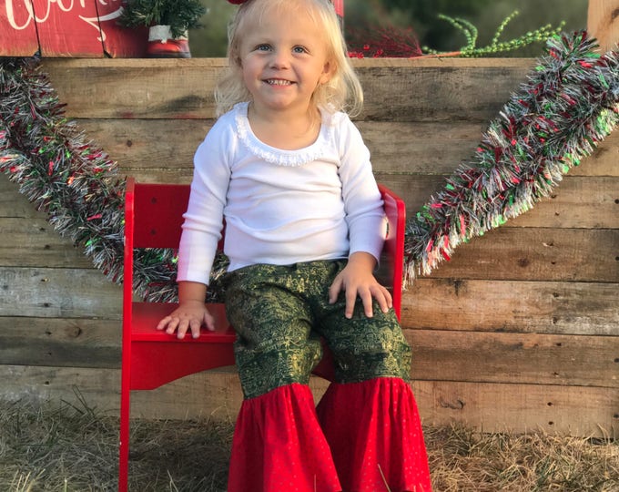 Ruffle Pants - Toddler Girl Clothes - Toddler Ruffle Pants - Toddler Girl Pants - Baby Girl Pants - Christmas Clothes -6 mo to 8 yrs