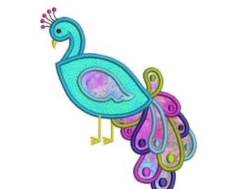 SALE 65% OFF Applique Peacock II Bird Machine Embroidery Designs 2 Sizes Included Instant Download Sale