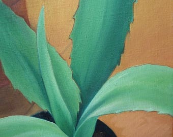 christmasinjuly THREE PLANTS Acrylic Painting on Canvas