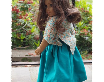 18 inch Doll Clothes - American Girl Dolls Clothes - 18th Century Dress - Jacket - Petticoat