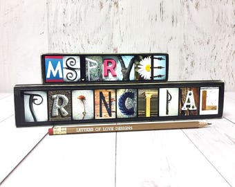 Principal Gift, Assistant Principal Name Sign, School Principal, Teacher Gift for Teacher, Custom Teacher Name Sign, Principal Office Decor