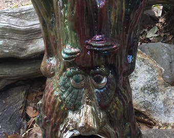 Bird house, ent, whimsical, bird house, raku, clay, garden, patio decor, handmade