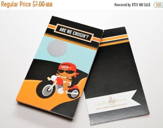 Sale Motorcycle Baby Boy Hispanic - Baby Shower Scratch Off Game - Pack of 20 Cards Il_570xn